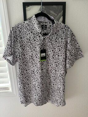 Brooklyn Brigade Abstract Floral Short Sleeve Shirt Men’s Large NWT